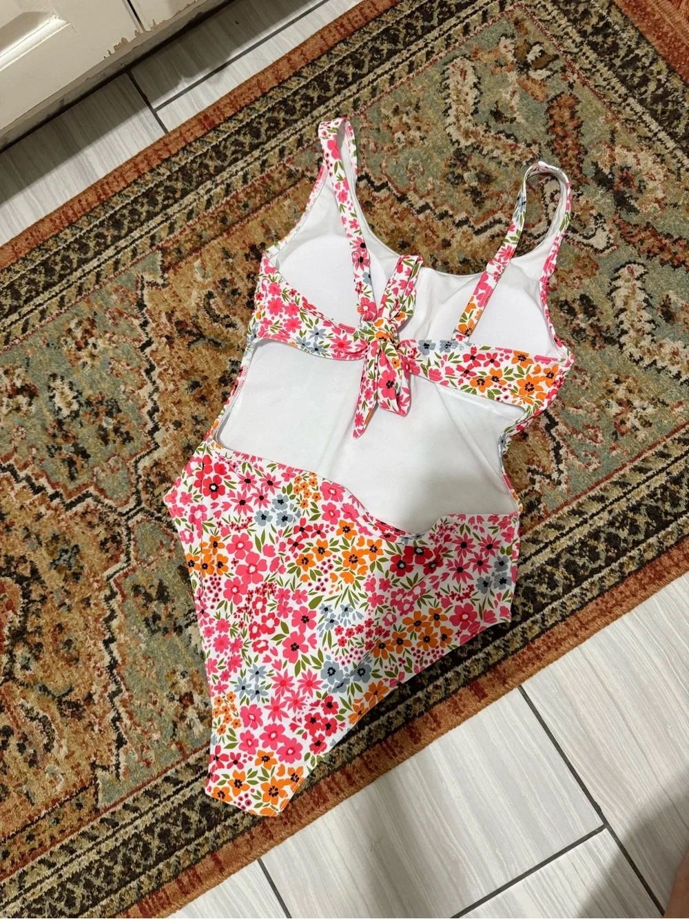 Floral One-Piece Swimsuit - Pink Multi